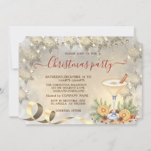 Convites Cocktail Orange Dourado Snowflakes Company