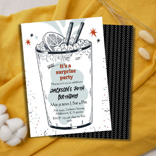Convites Cocktail retro bebe temático 70 surpresa Aniversár