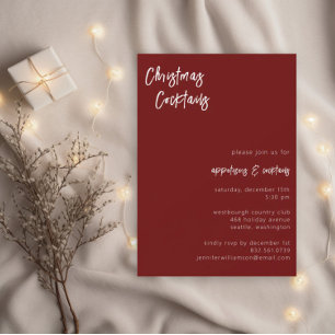 Convites Cocktails de Natal de Script Moderno   Festa de Fé