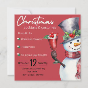 Convites Cocktails de Natal e Figurinos com Snowman