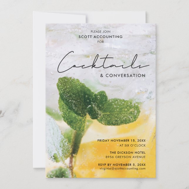 Convites Cocktails e conversação (Frente)