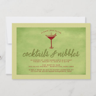 Convites Cocktails e Nibbles Red Green Foliday Party