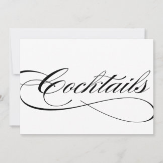 Convites Cocktails sinal de recepção de casamento belo scri