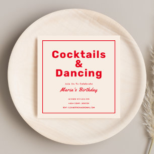 Convites Cocktails vermelhos e bebedouros negros Adulto