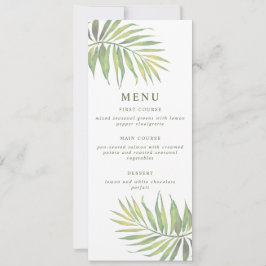 Convites COCO Watercolor Palm Leaf Menu