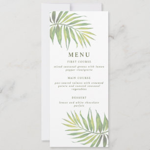 Convites COCO Watercolor Palm Leaf Menu