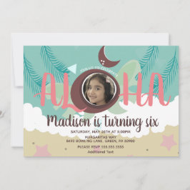 Convites Coconut Luau Photo Tropical Beach Festa de anivers