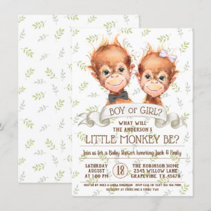 Convites Cód. Watercolor Macaco - Revolução do Gênero