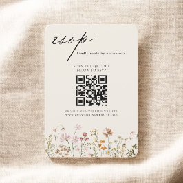 Convites Código de Casamento de Código QR do Wildflower RSV