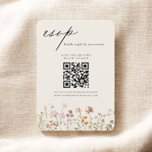 Convites Código de Casamento de Código QR do Wildflower RSV