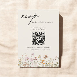 Convites Código de Casamento de Código QR do Wildflower RSV