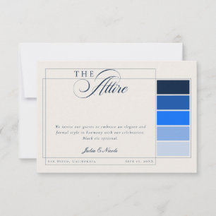 Convites Código de Traje Formal Caligrafia Marfim Azul-Mari