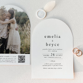 Convites Código EMELIA QR Arch Fotográfico Casamento Único 