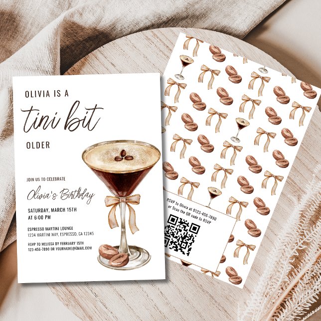 Convites Código QR A Tini Bit Antigo Espresso Martini Anive (Criador carregado)