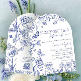 Convites Código QR Algo Azul Antes de Fazer Chá de panela