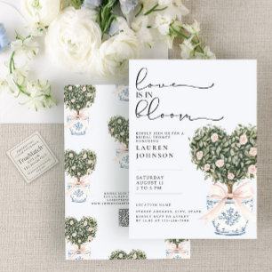 Convites Código QR Amor em Flor Chinesice Festa de Noivado