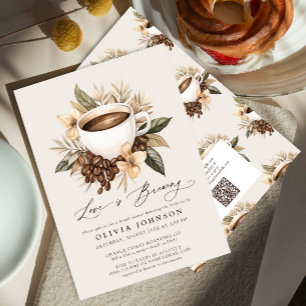Convites Código QR Amor Floral é Chá de panela de Criação