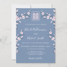 Código QR Azul Poeirento Rosa | Casamento Chinês