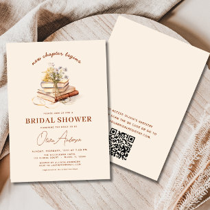 Convites Código QR Boho Novo capítulo inicia Chá de panela