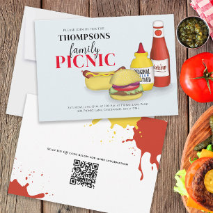 Convites Código QR caprichoso de diversão no piquenique de
