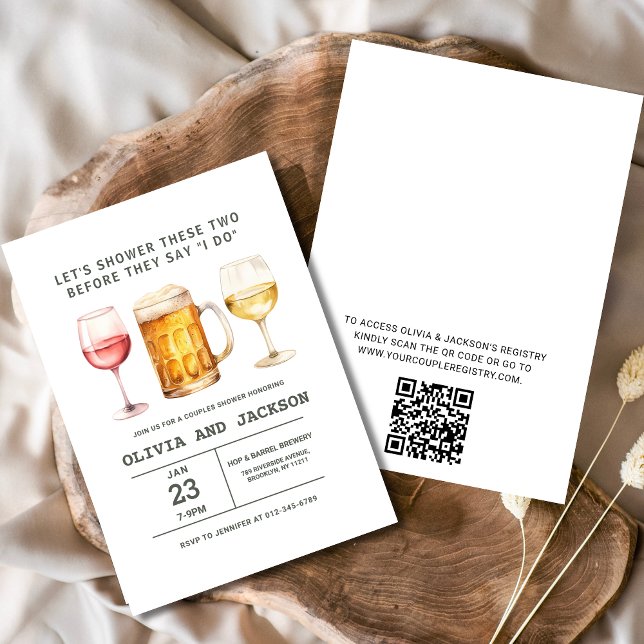 Convites Código QR Casais de cervejaria para vinho Chá (Criador carregado)