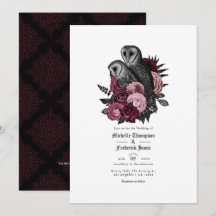 Código QR Casamento Gótico de Corujas Glam Vintage