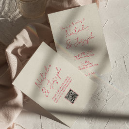 Convites Código QR Casamento Retroativo Escrito À Mão
