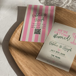 Convites Código QR Casamento Whimsical Summer Manuscrito