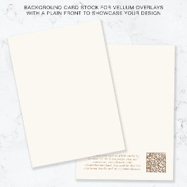 Convites Código QR Chic Dourado Cream Fundo Vellum Overlay