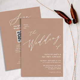 Convites Código QR Clay Tudo Em Um Casamento Chic De Script