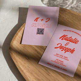 Convites Código QR Cor de Rosa Laranja Brilhante Laranja Br