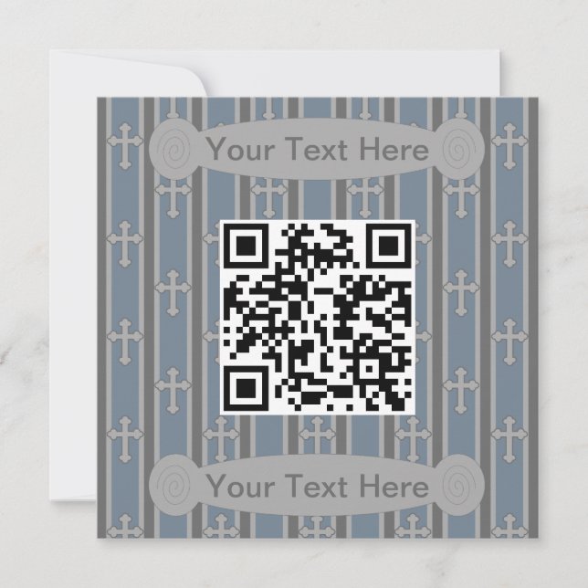 Convites Código QR Cruz Diversão e Elegante (Frente)