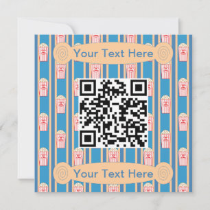 Convites Código QR da Popcorn de Fundo e Rico
