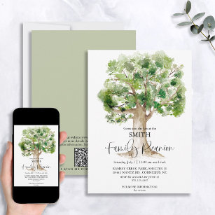 Convites Código QR da Reunião da Família de Árvore da Famíl