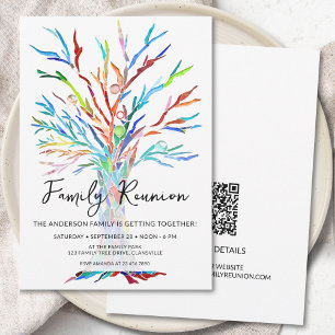 Convites Código QR da Reunião de Família Árvore Genealógica