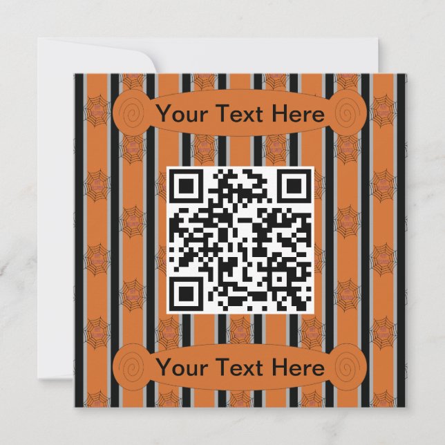 Convites Código QR de aranha de Halloween e Rico (Frente)