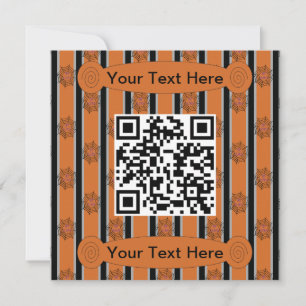 Convites Código QR de aranha de Halloween e Rico