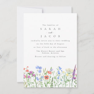 Convites Código QR de Casamento Boho Jardim de Flores Silve