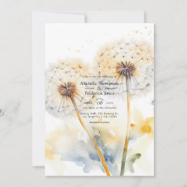 Convites Código QR de Casamento Dandelion