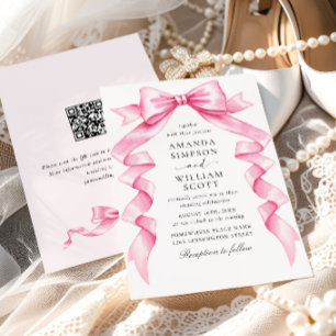 Convites Código QR de Casamento de Arco de Casamento de Pal