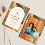 Convites Código Qr de Casamento de Boho Colorido de Onda Co<br><div class="desc">Código Qr de Casamento de Boho de Laranja Queimado</div>