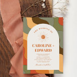 Convites Código Qr de Casamento de Boho Colorido de Onda Co<br><div class="desc">Código Qr de Casamento de Boho de Laranja Queimado</div>