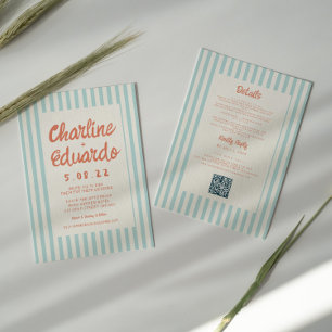 Convites Código QR de Casamento de Casamento de Escrita Man