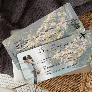 Convites Código QR de Casamento de Destino de Embarque AMAL