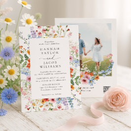 Convites Código QR de Casamento de Flores Silvestres do Pra