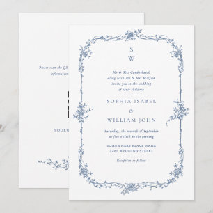 Convites Código QR de Casamento de Jardim de Rosas Verdes A
