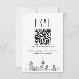 Convites Código QR de Casamento de Londres RSVP