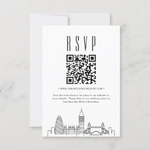 Convites Código QR de Casamento de Londres RSVP