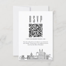 Convites Código QR de Casamento de Pittsburgh RSVP