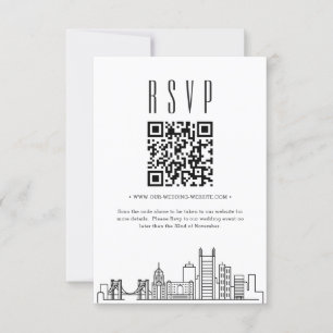 Convites Código QR de Casamento de Pittsburgh RSVP